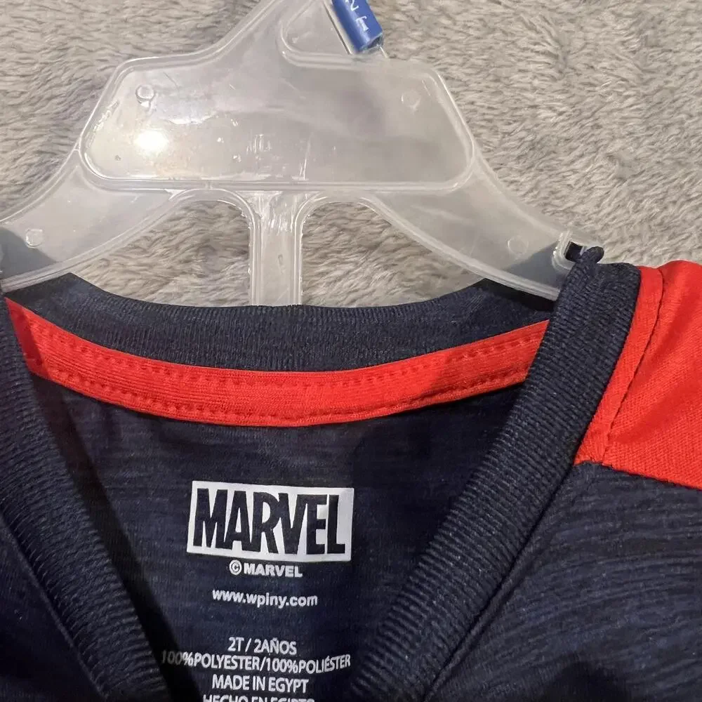 Marvel Spider-Man Shirt Shorts Set Toddler Boys 2T Blue Mesh 2 Piece Outfit